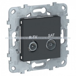 UNICA NEW РОЗЕТКА R-TV/SAT, оконечная, АНТРАЦИТ