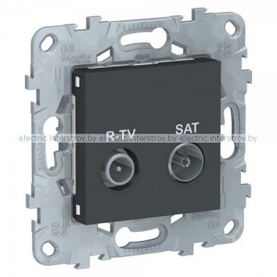 UNICA NEW РОЗЕТКА R-TV/SAT, оконечная, АНТРАЦИТ